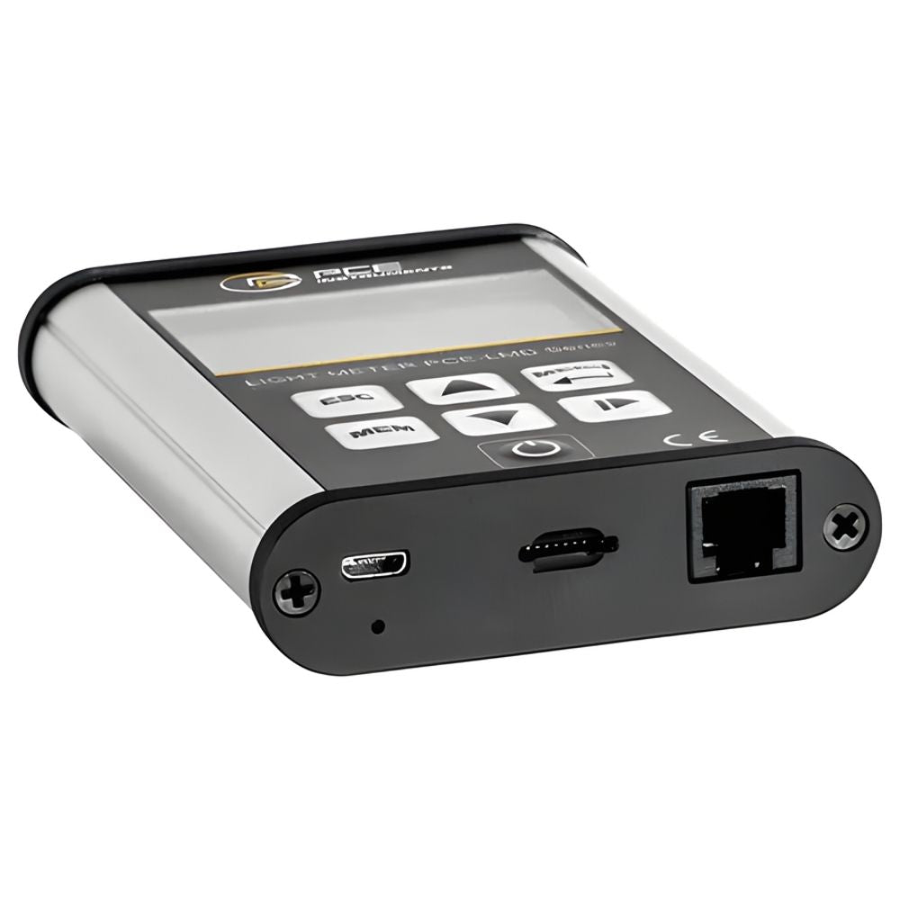 Luxmeter control panel in shocasing rj11, hdmi and usb port on white background