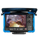 Pipe inspection camera screen front view on white background