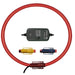 Power-Analysator switch and red circuit on white background