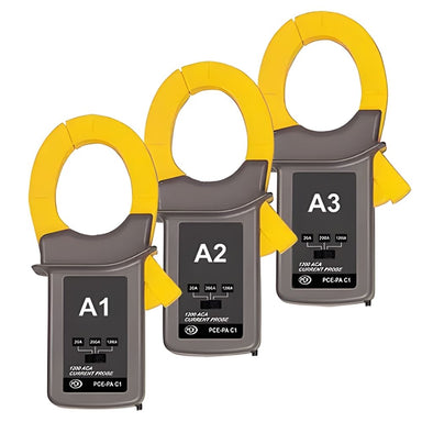 Power-Analysator three clamp on white background