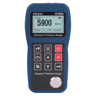 Reed R7900 NIST Ultrasonic Thickness Gauge against white background.
