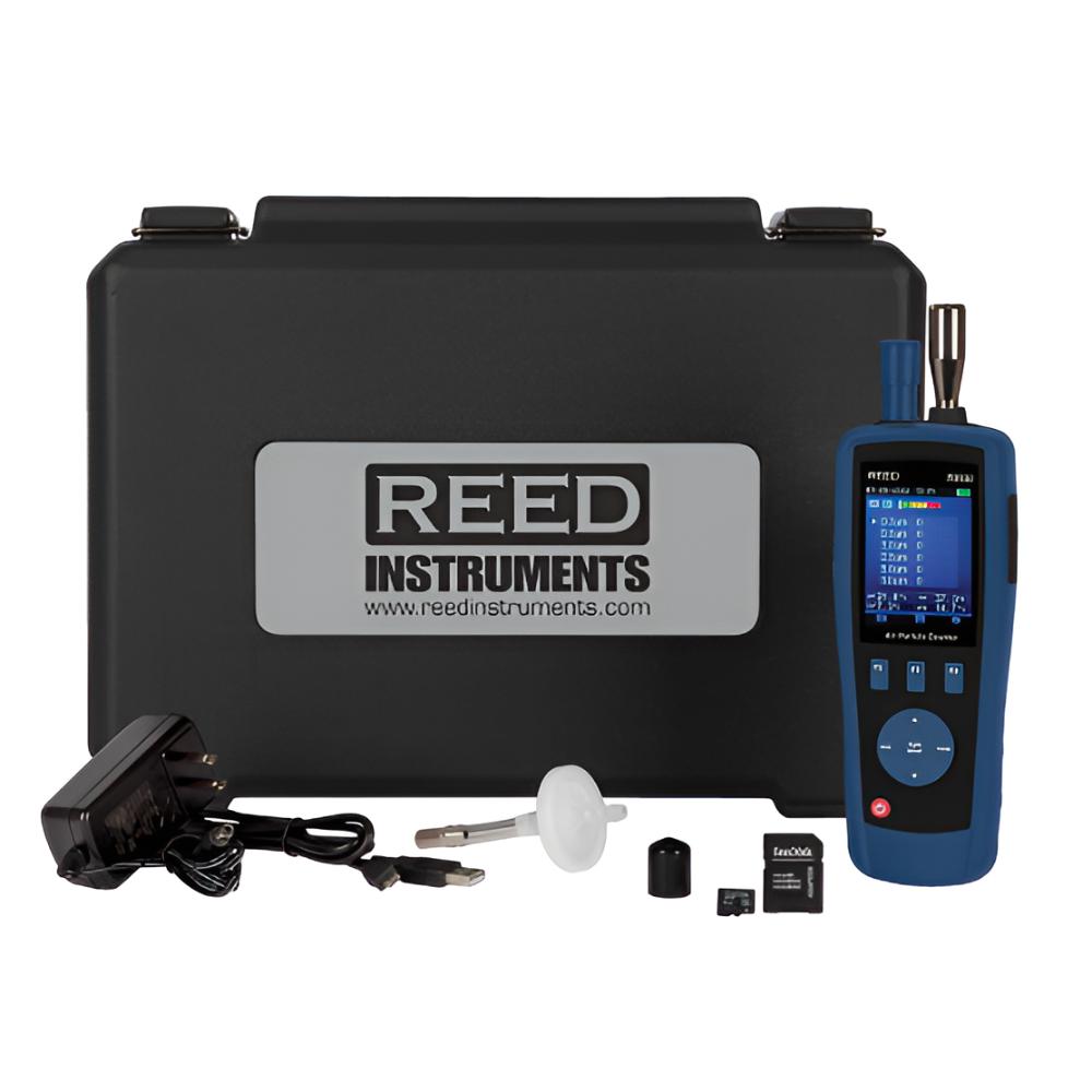 Reed Instruments R9930 measurement device with accessories on a white background