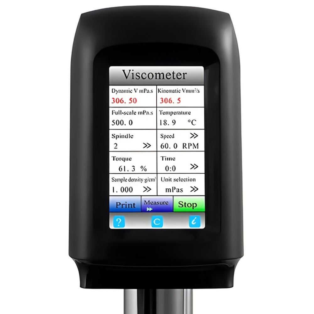 Rotary Viscosimeter with Touchscreen close up front view on white background