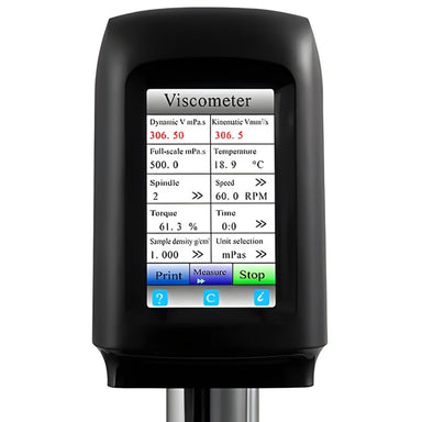 Rotary Viscosimeter with Touchscreen close up front view on white background